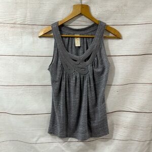 Gently used gray women's Anthropologie tank top with cute design size Medium